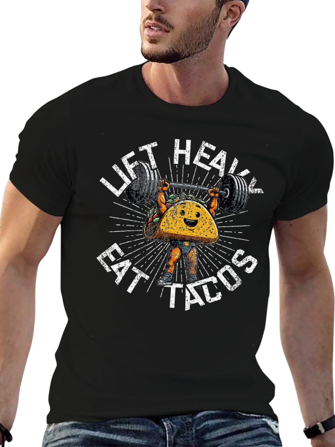 Lift Heavy Eat Tacos Graphic T-Shirt