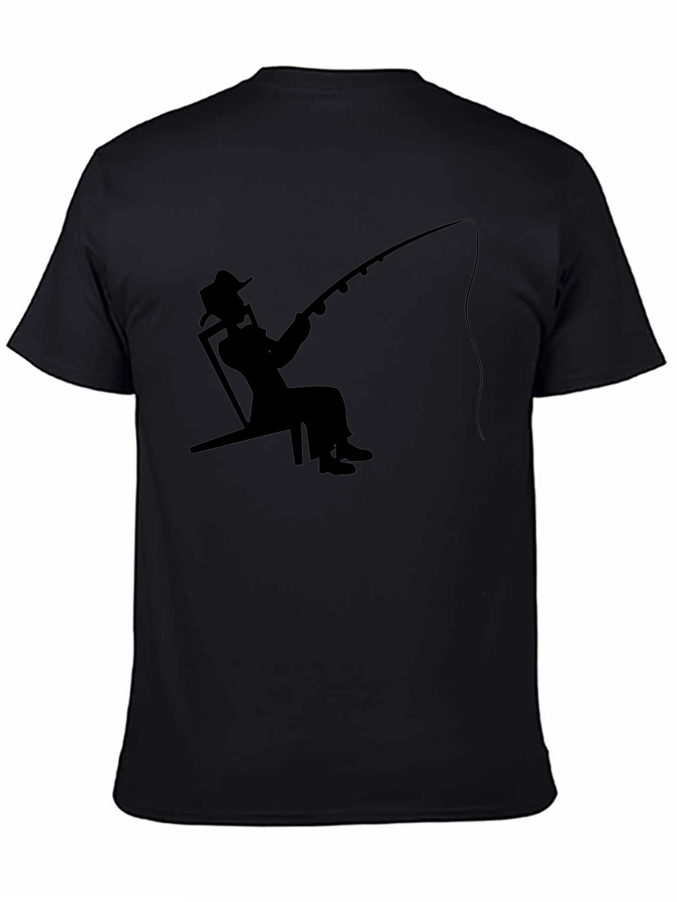 Fisherman Silhouette Graphic Tee - Relaxed Style