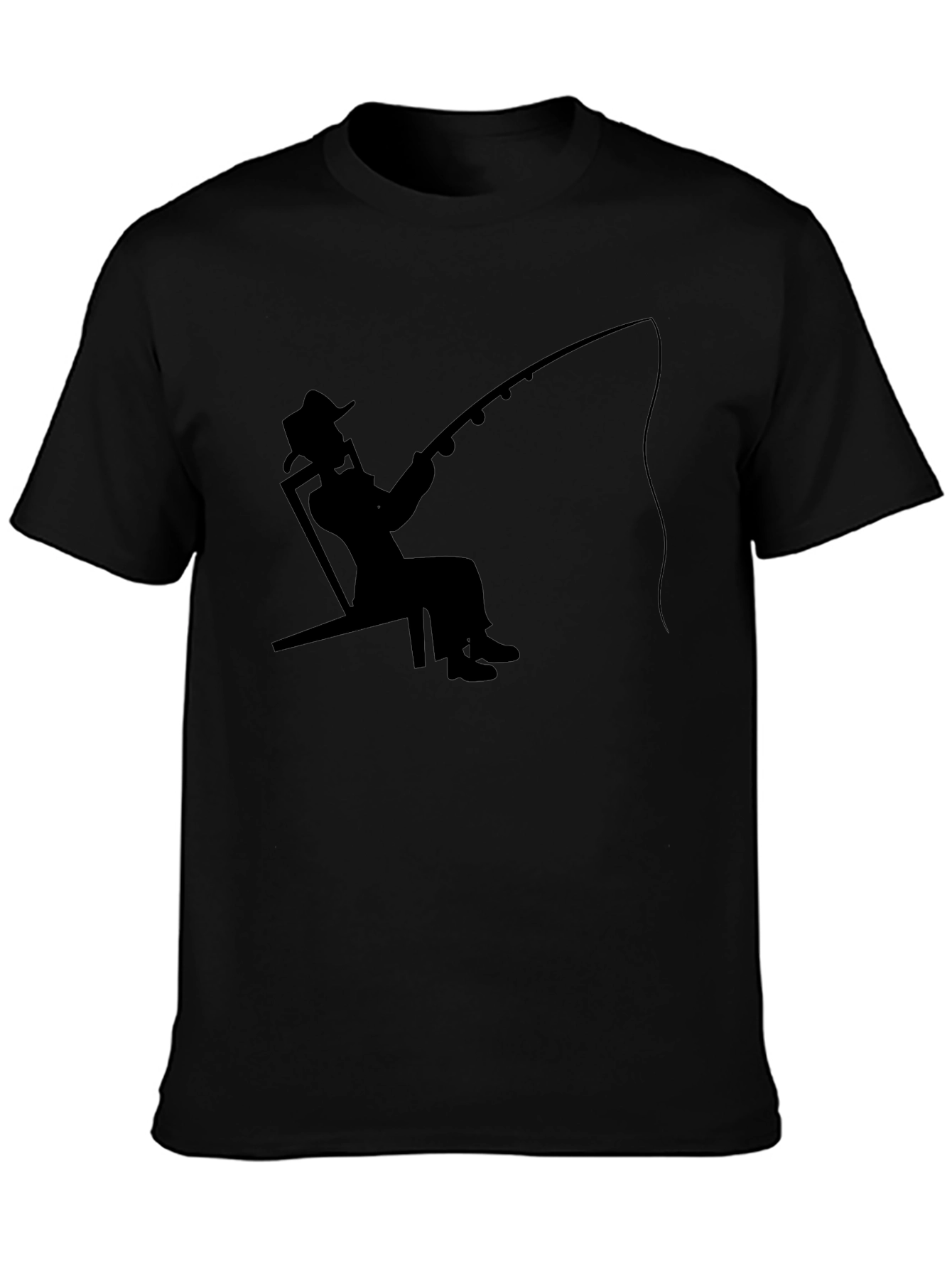 Fisherman Silhouette Graphic Tee - Relaxed Style