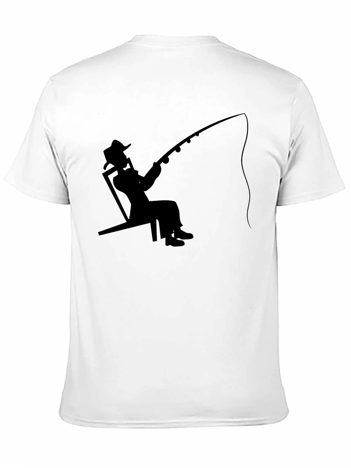 Fisherman Silhouette Graphic Tee - Relaxed Style