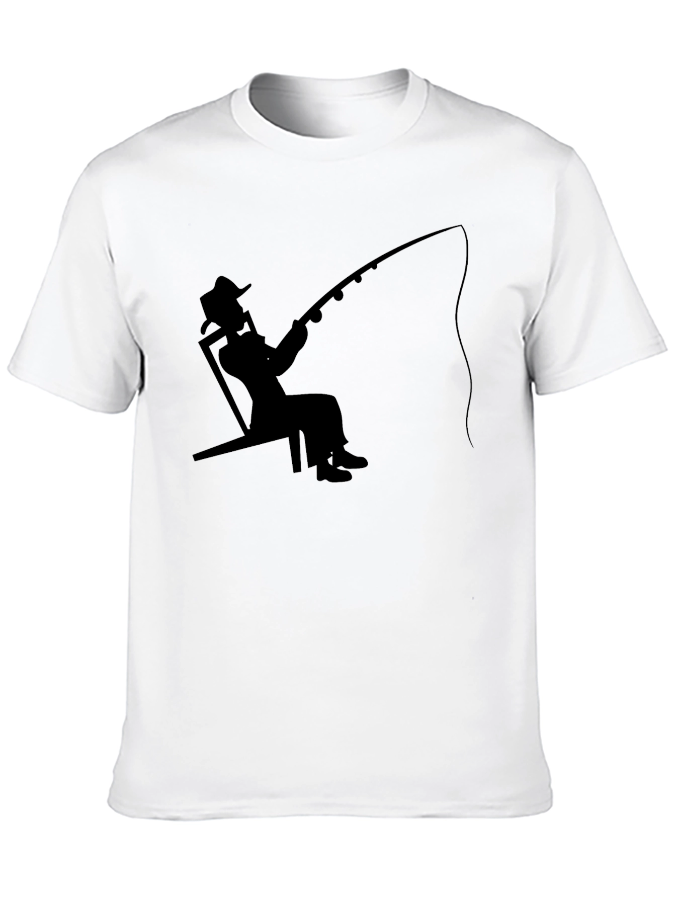 Fisherman Silhouette Graphic Tee - Relaxed Style