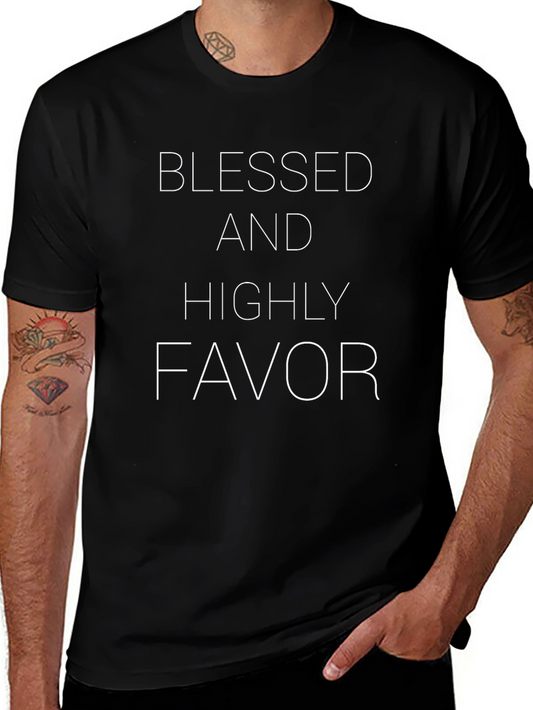 Blessed and Highly Favored Black T-Shirt