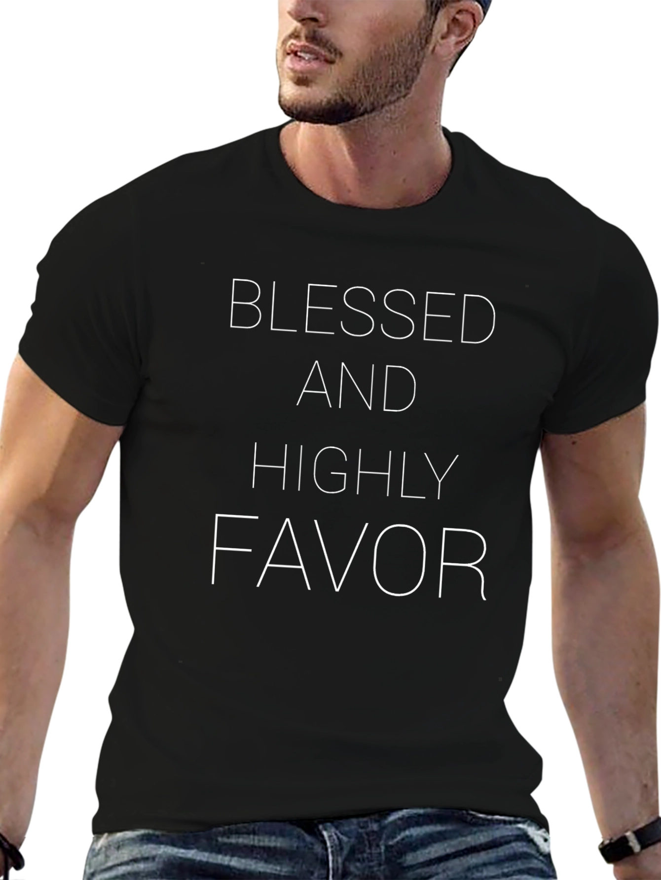 Blessed and Highly Favored Black T-Shirt