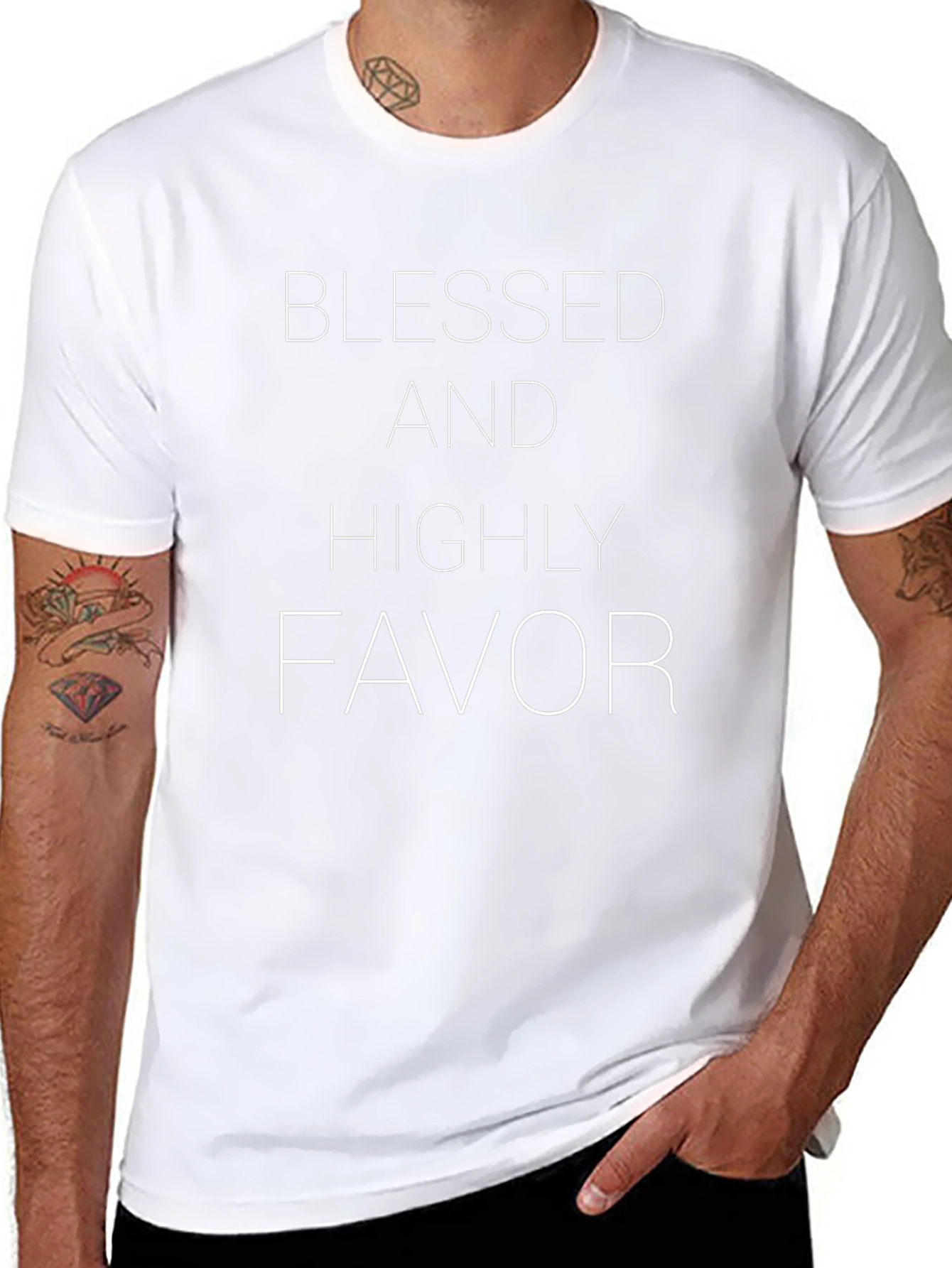 Blessed and Highly Favored Black T-Shirt