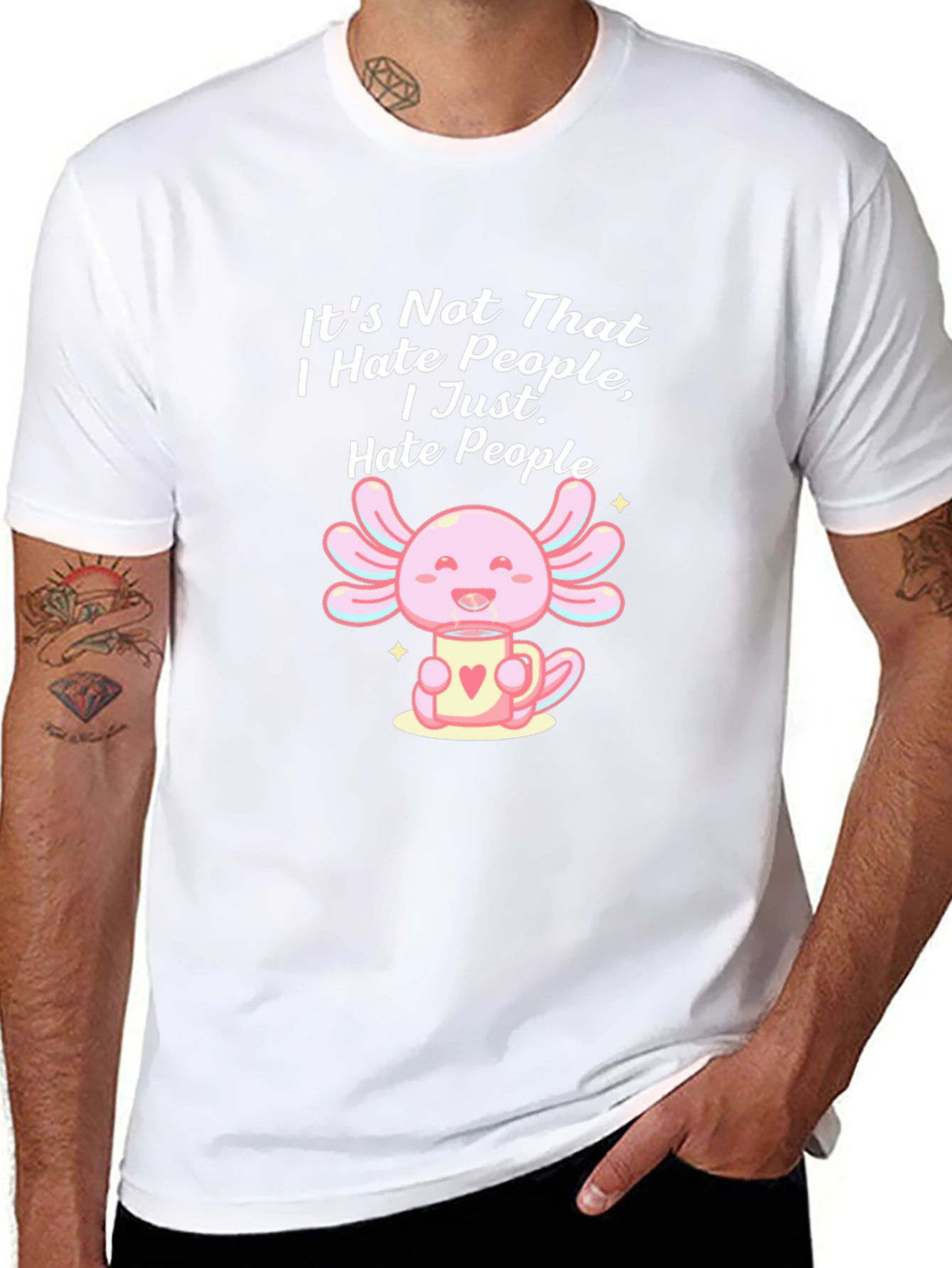 Funny Axolotl Hate People T-Shirt