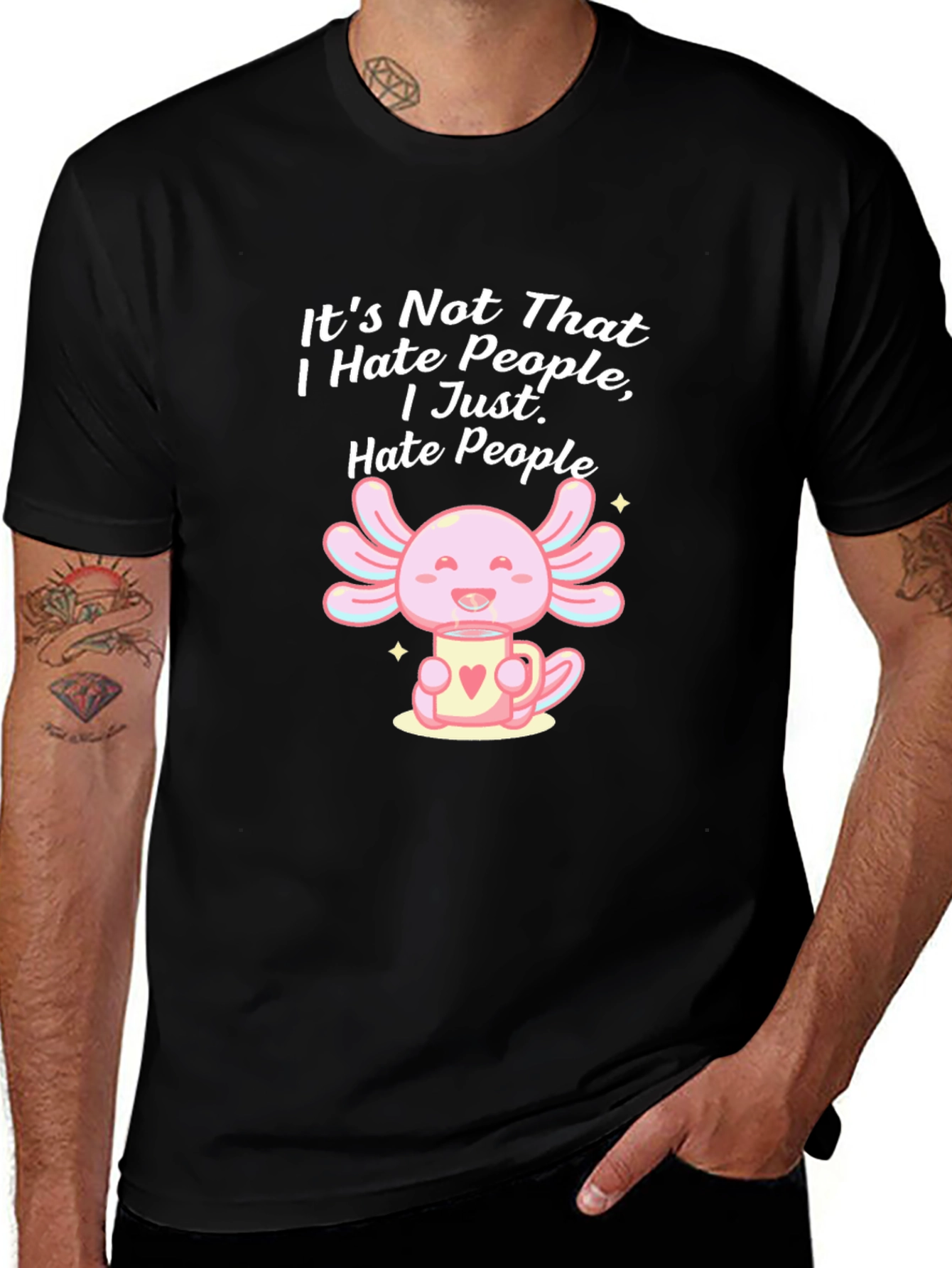 Funny Axolotl Hate People T-Shirt