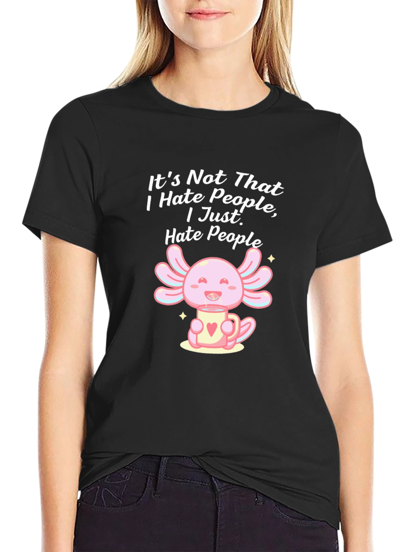 Funny Axolotl Hate People T-Shirt