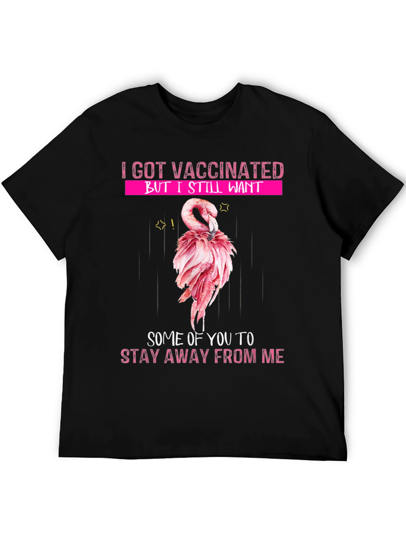 Vaccinated Flamingo Graphic T-Shirt