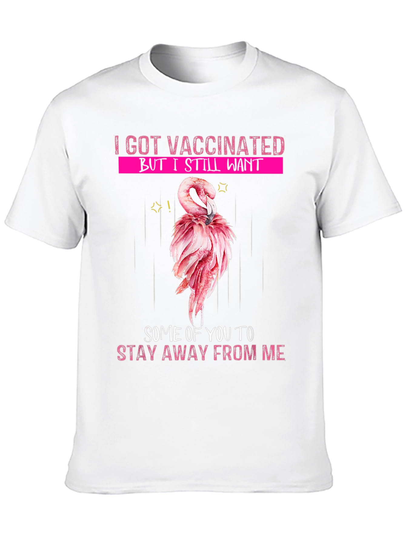 Vaccinated Flamingo Graphic T-Shirt