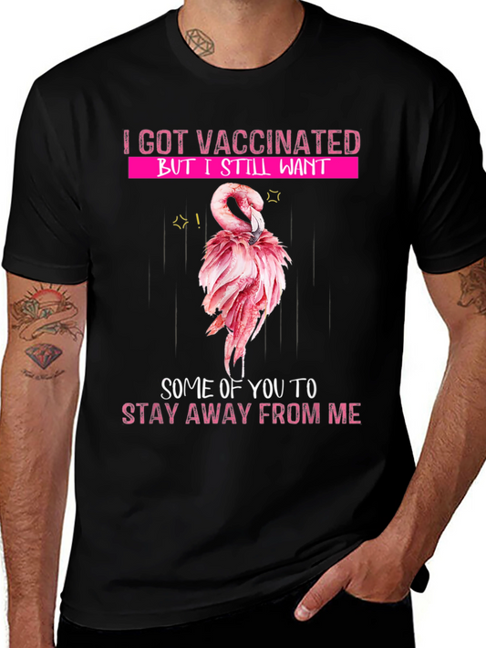Vaccinated Flamingo Graphic T-Shirt