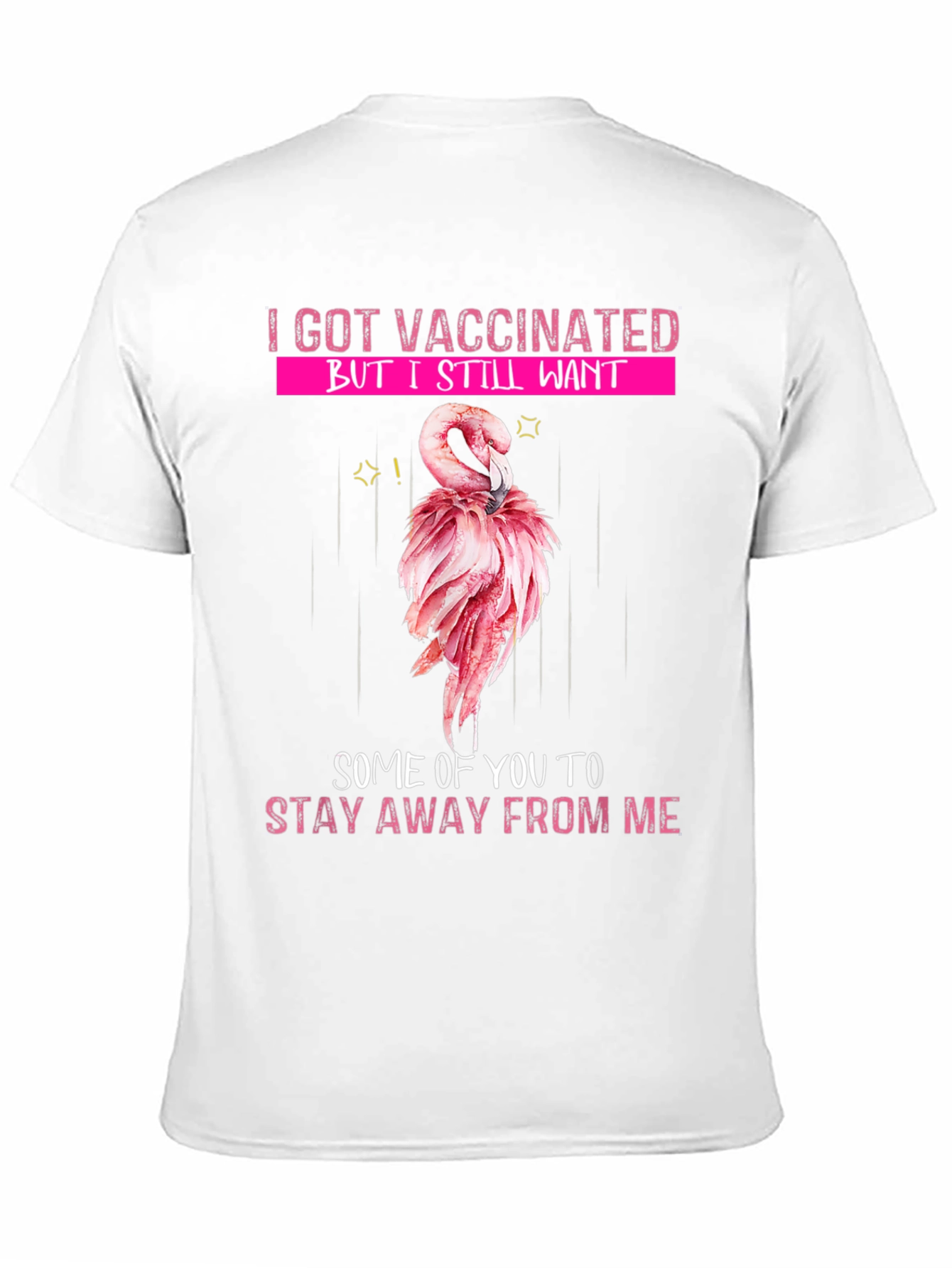 Vaccinated Flamingo Graphic T-Shirt