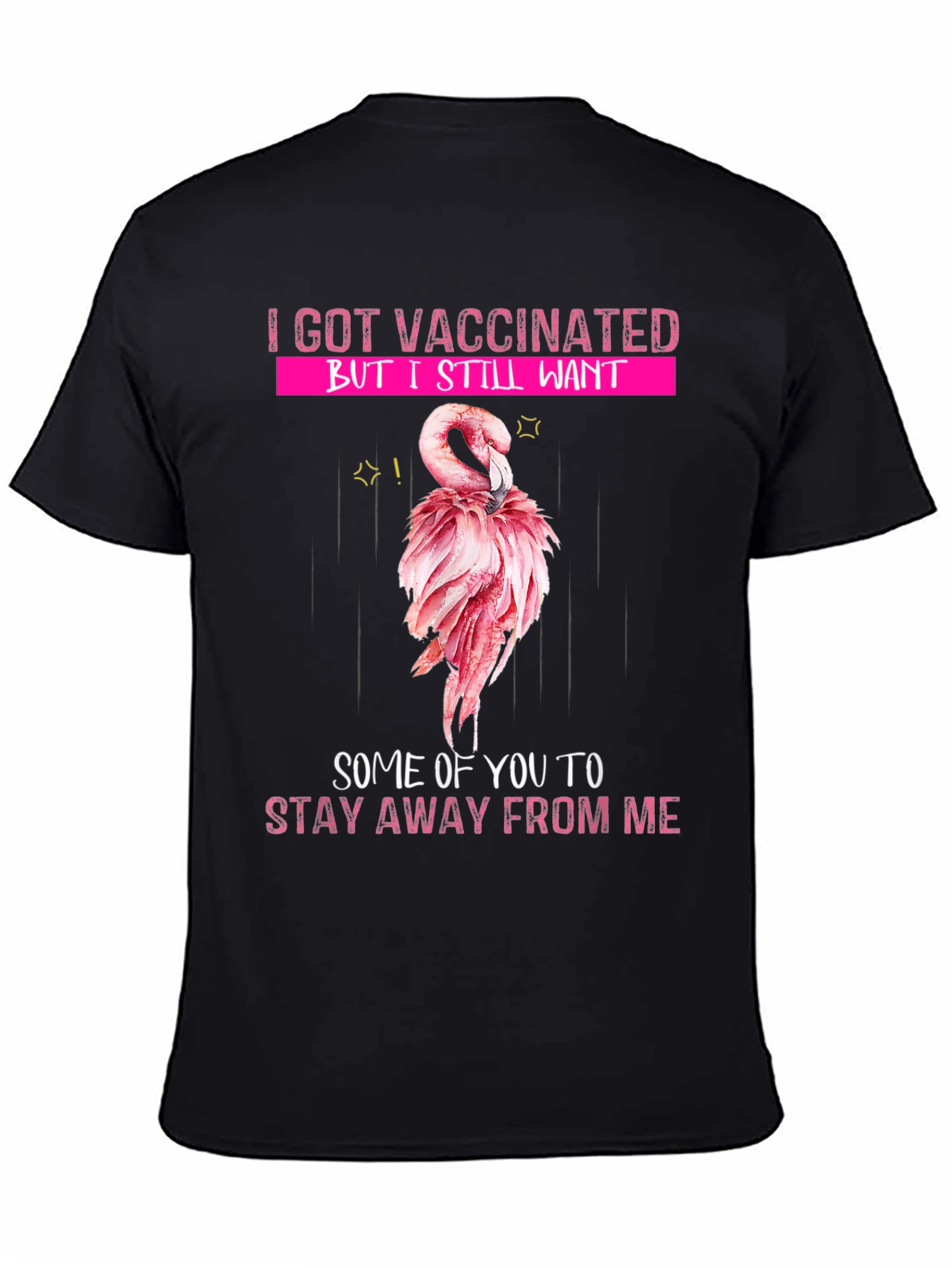 Vaccinated Flamingo Graphic T-Shirt