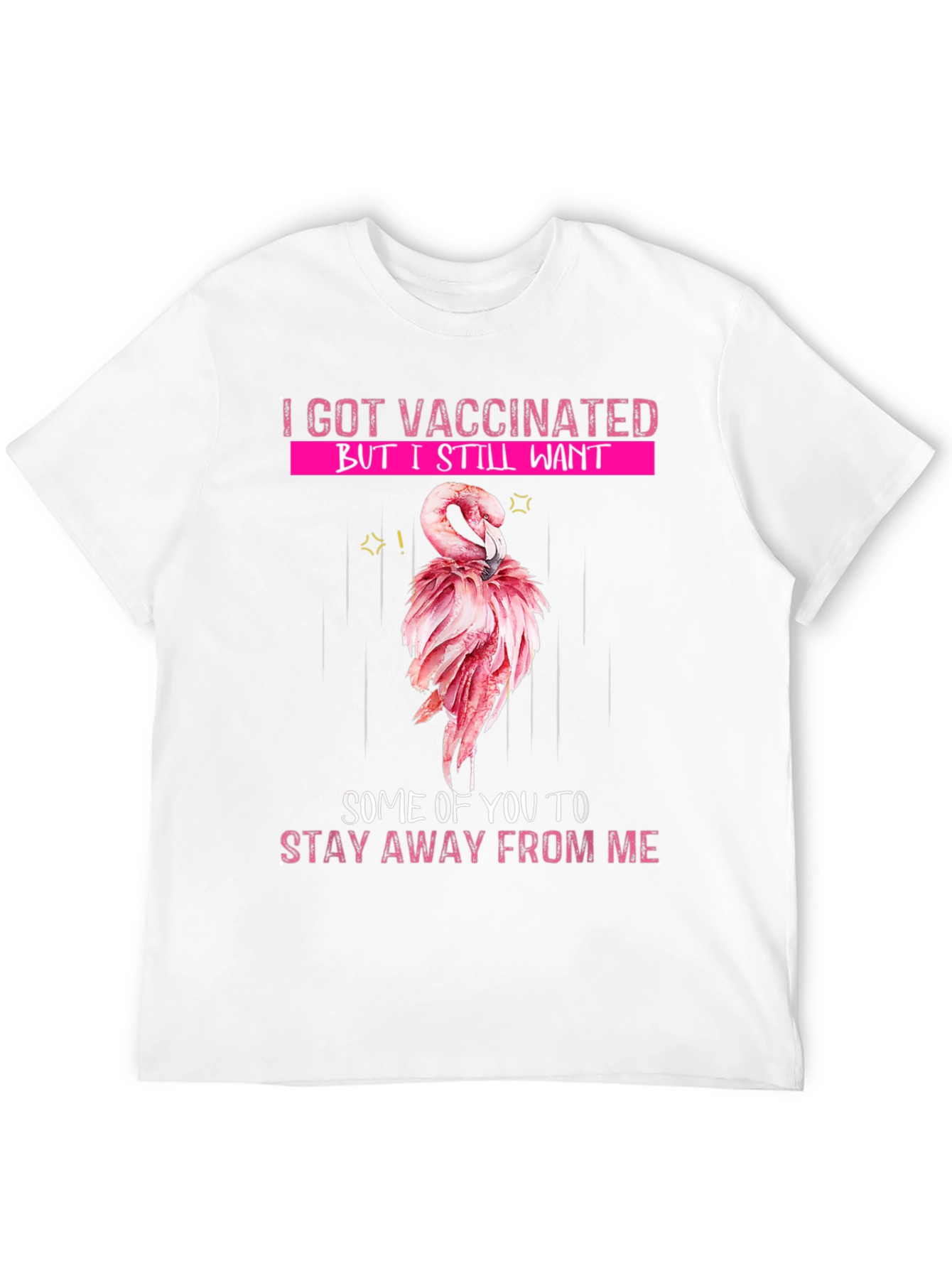 Vaccinated Flamingo Graphic T-Shirt