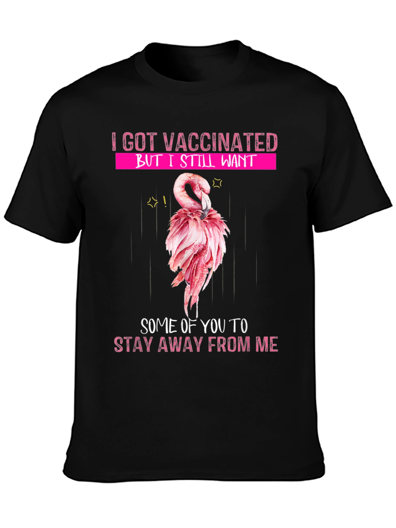 Vaccinated Flamingo Graphic T-Shirt