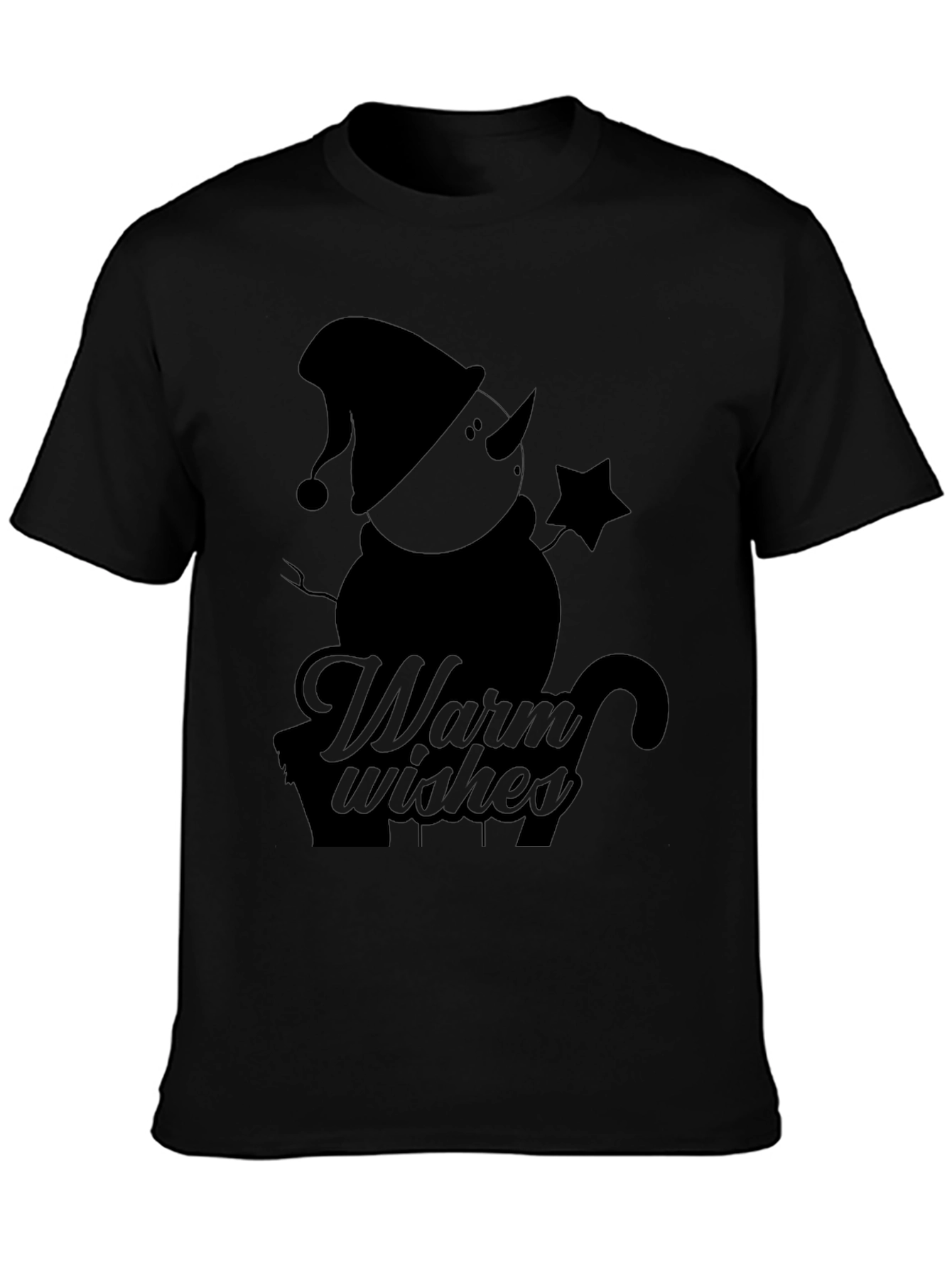 Warm Wishes Snowman Black T-Shirt