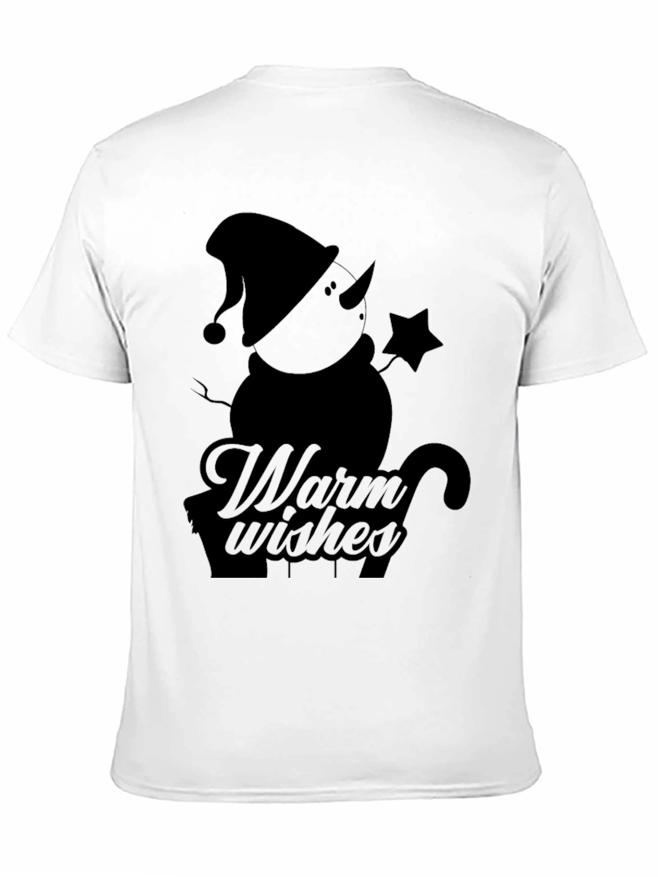 Warm Wishes Snowman Black T-Shirt