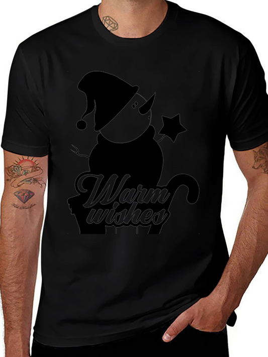 Warm Wishes Snowman Black T-Shirt
