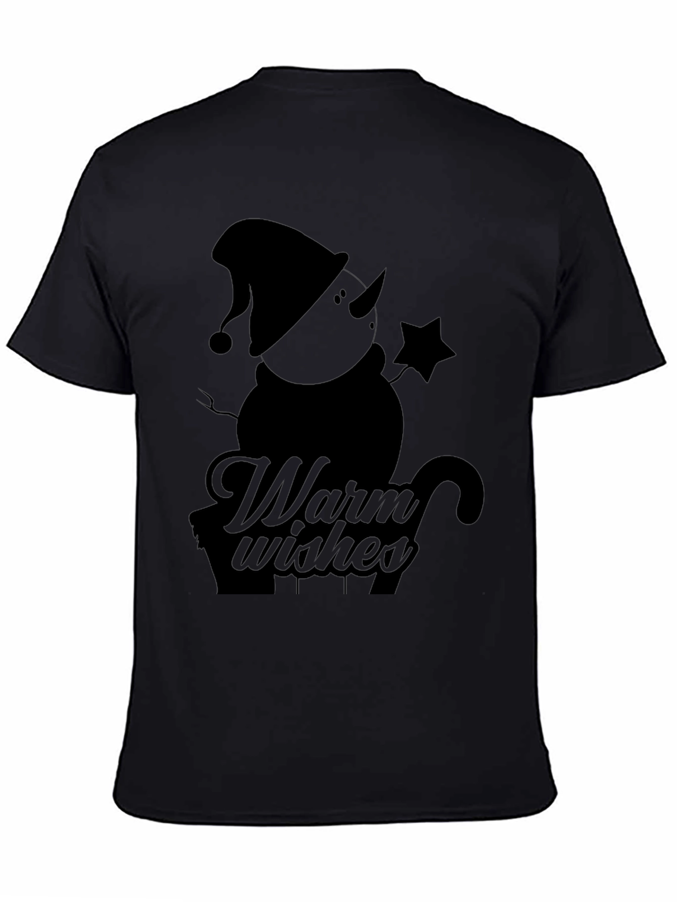 Warm Wishes Snowman Black T-Shirt