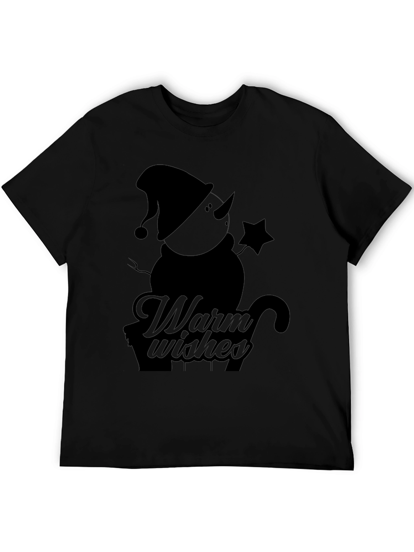 Warm Wishes Snowman Black T-Shirt