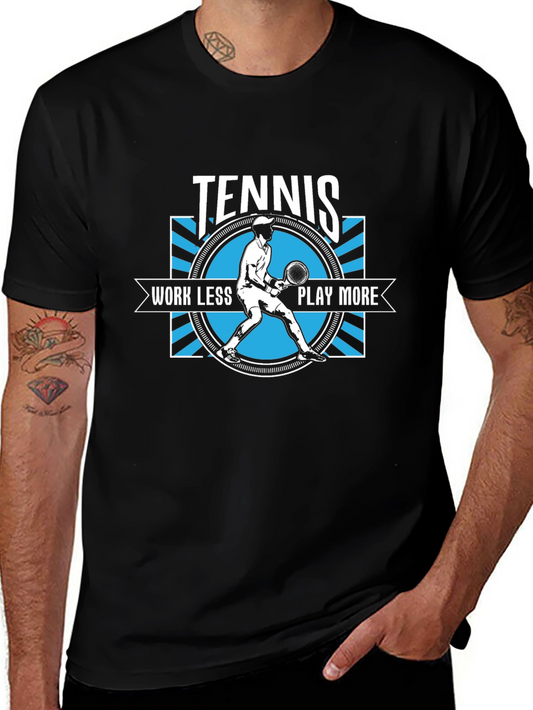 Tennis Work Less Play More Graphic T-Shirt