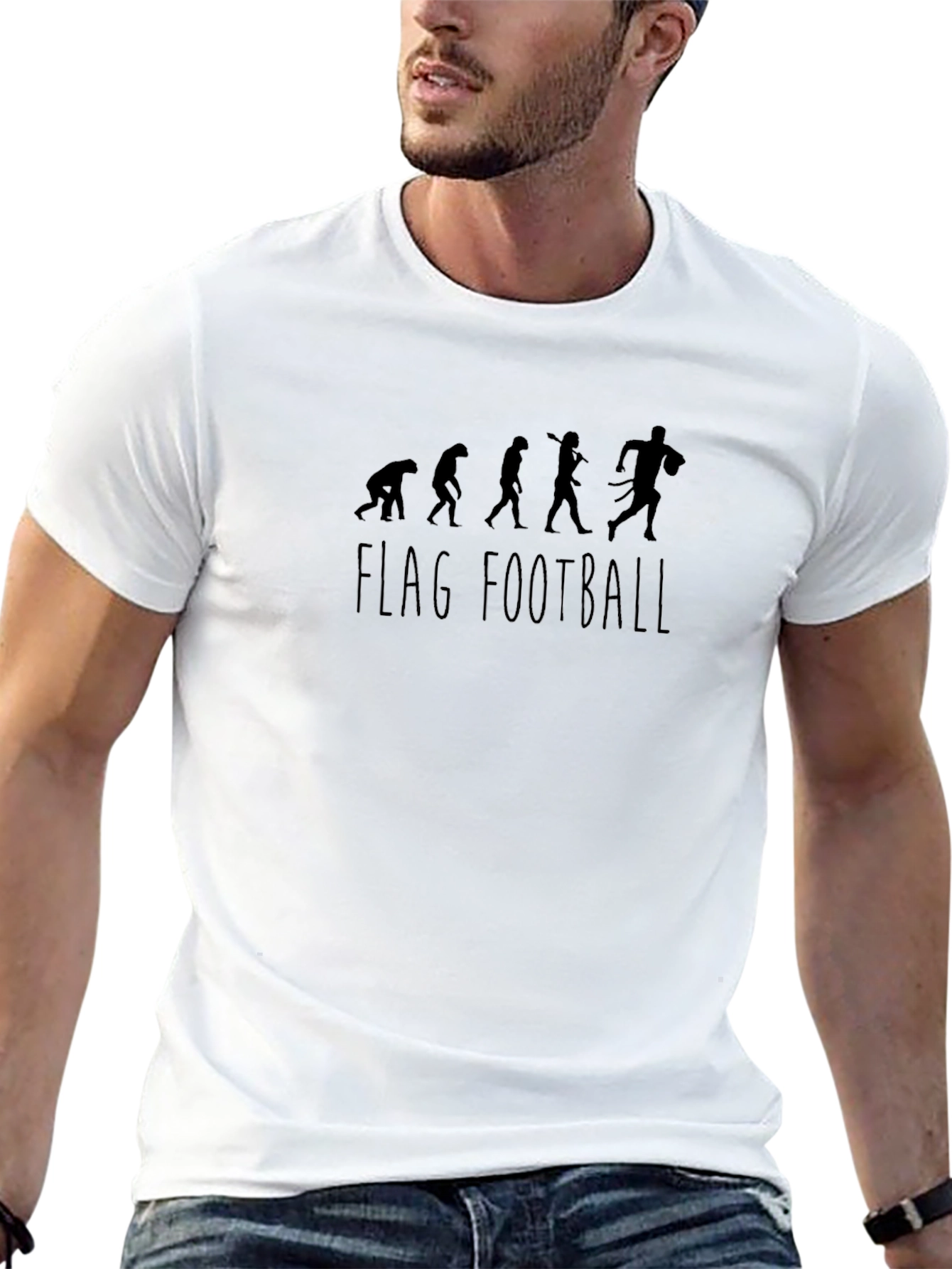 Flag Football Evolution Graphic T-Shirt