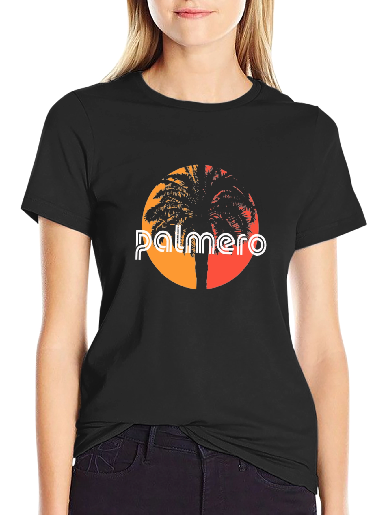 Palmero Graphic Tee - Sunset Palm Tree Shirt