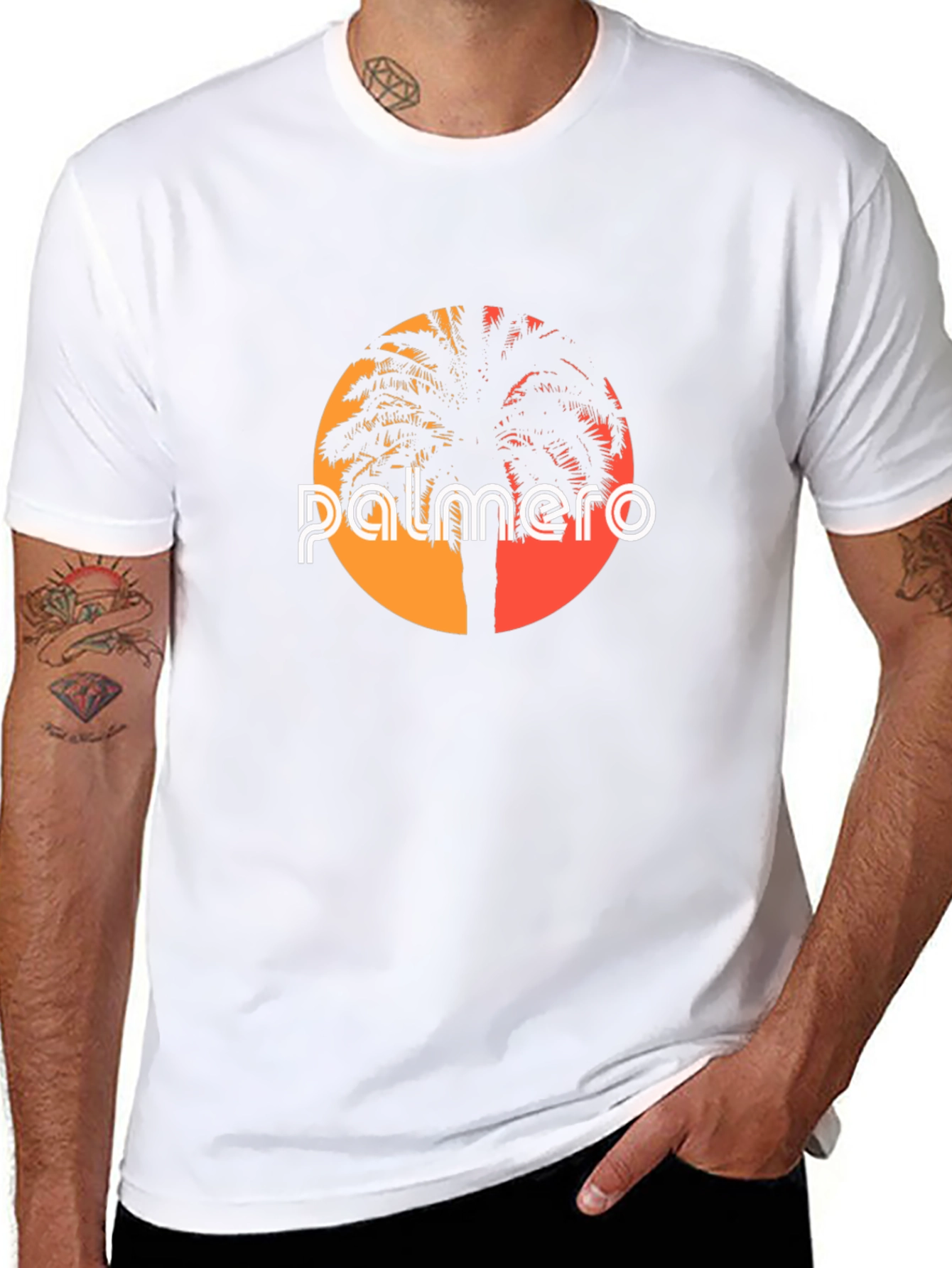 Palmero Graphic Tee - Sunset Palm Tree Shirt