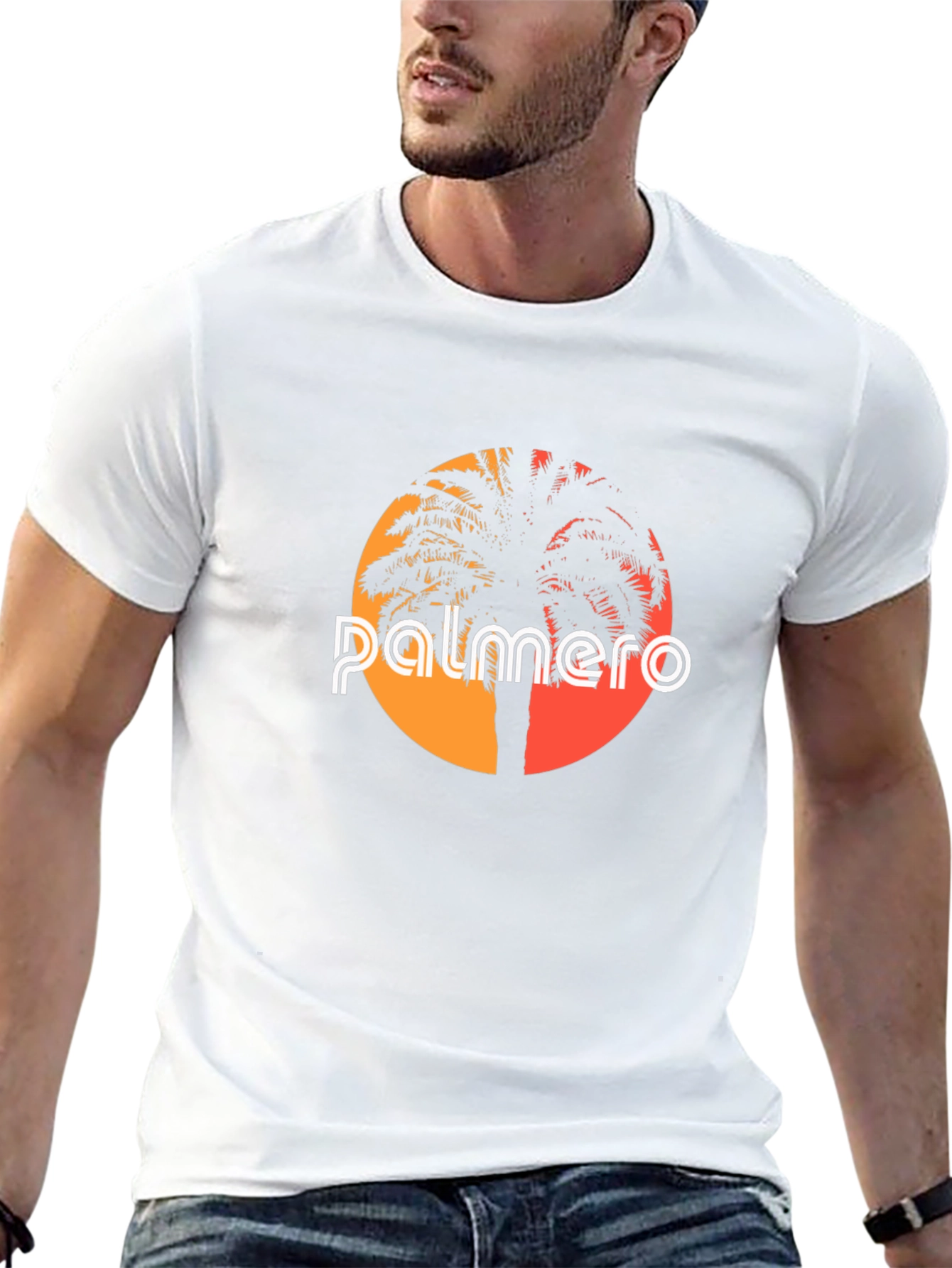 Palmero Graphic Tee - Sunset Palm Tree Shirt