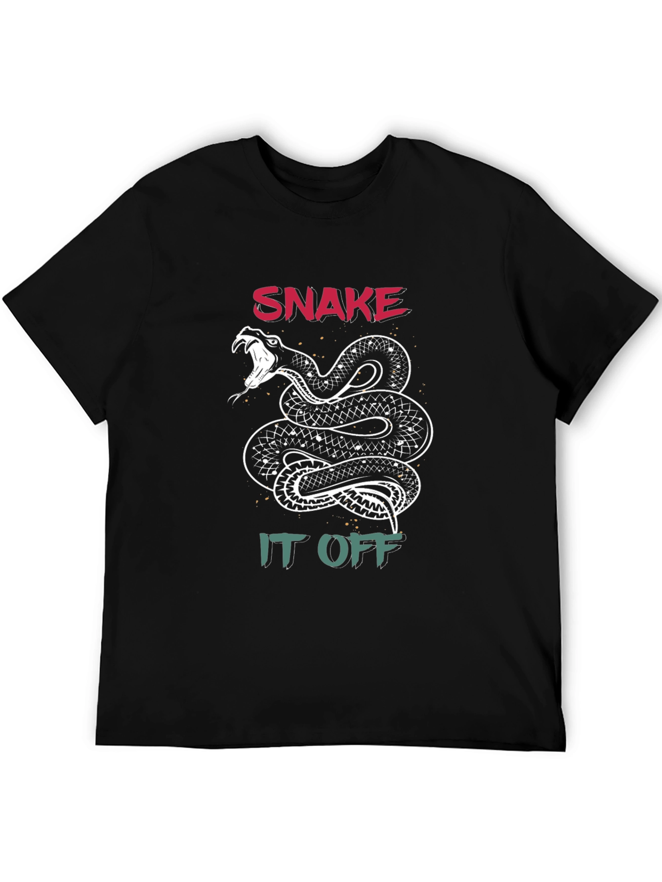 Snake It Off Graphic T-Shirt - Black Crew Neck