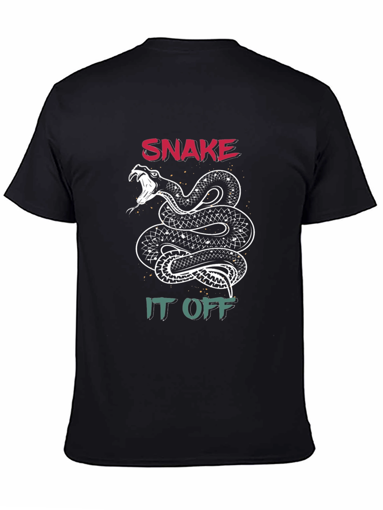 Snake It Off Graphic T-Shirt - Black Crew Neck