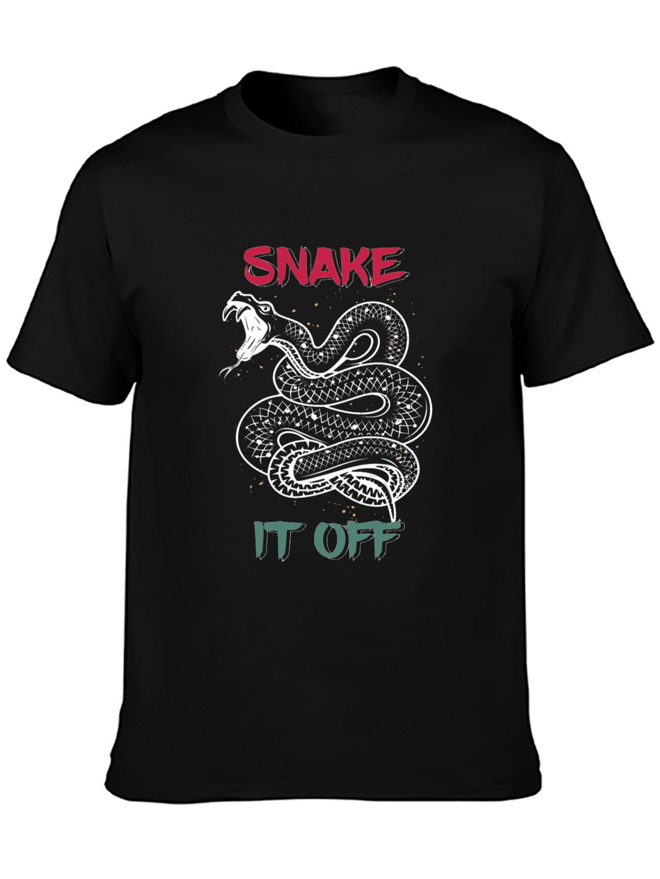 Snake It Off Graphic T-Shirt - Black Crew Neck