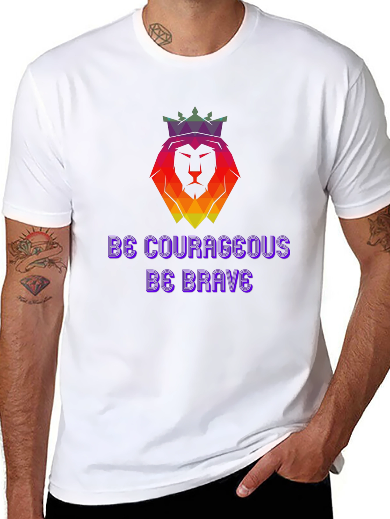 Be Courageous T-Shirt - Lion Crown Design