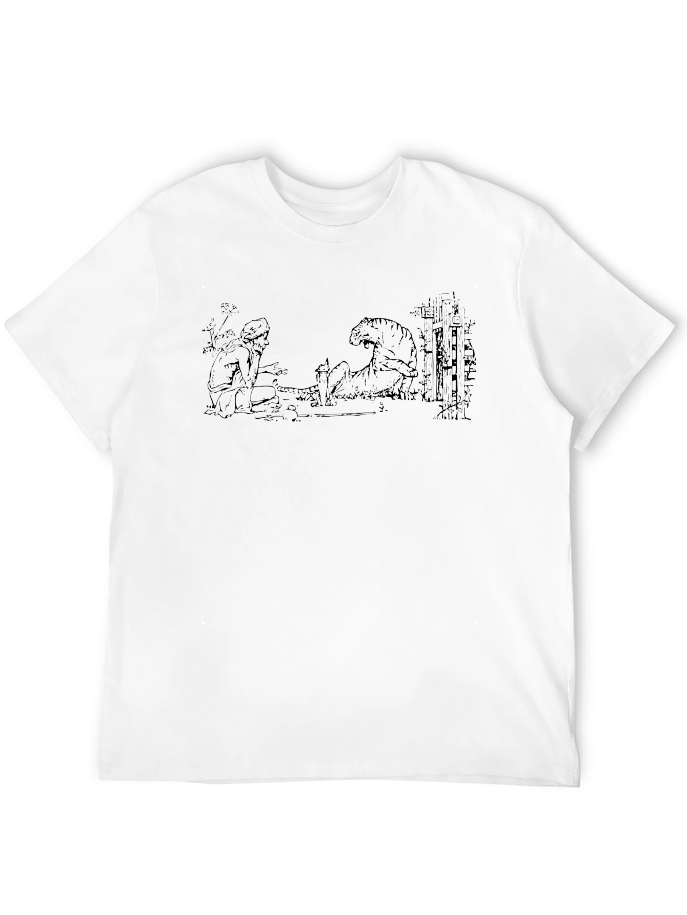 Mens Black T-Shirt with Illustration