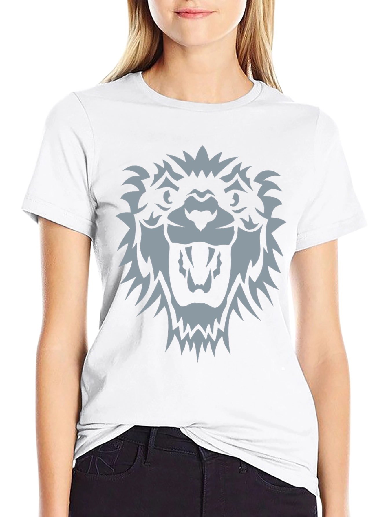 Black T-Shirt with Wolf Graphic