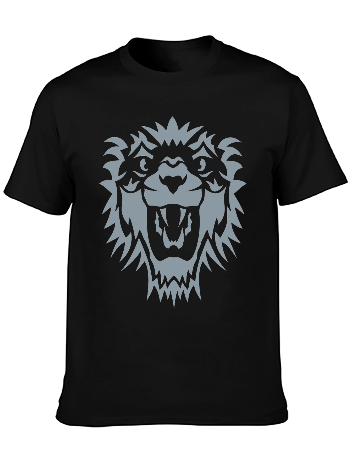 Black T-Shirt with Wolf Graphic