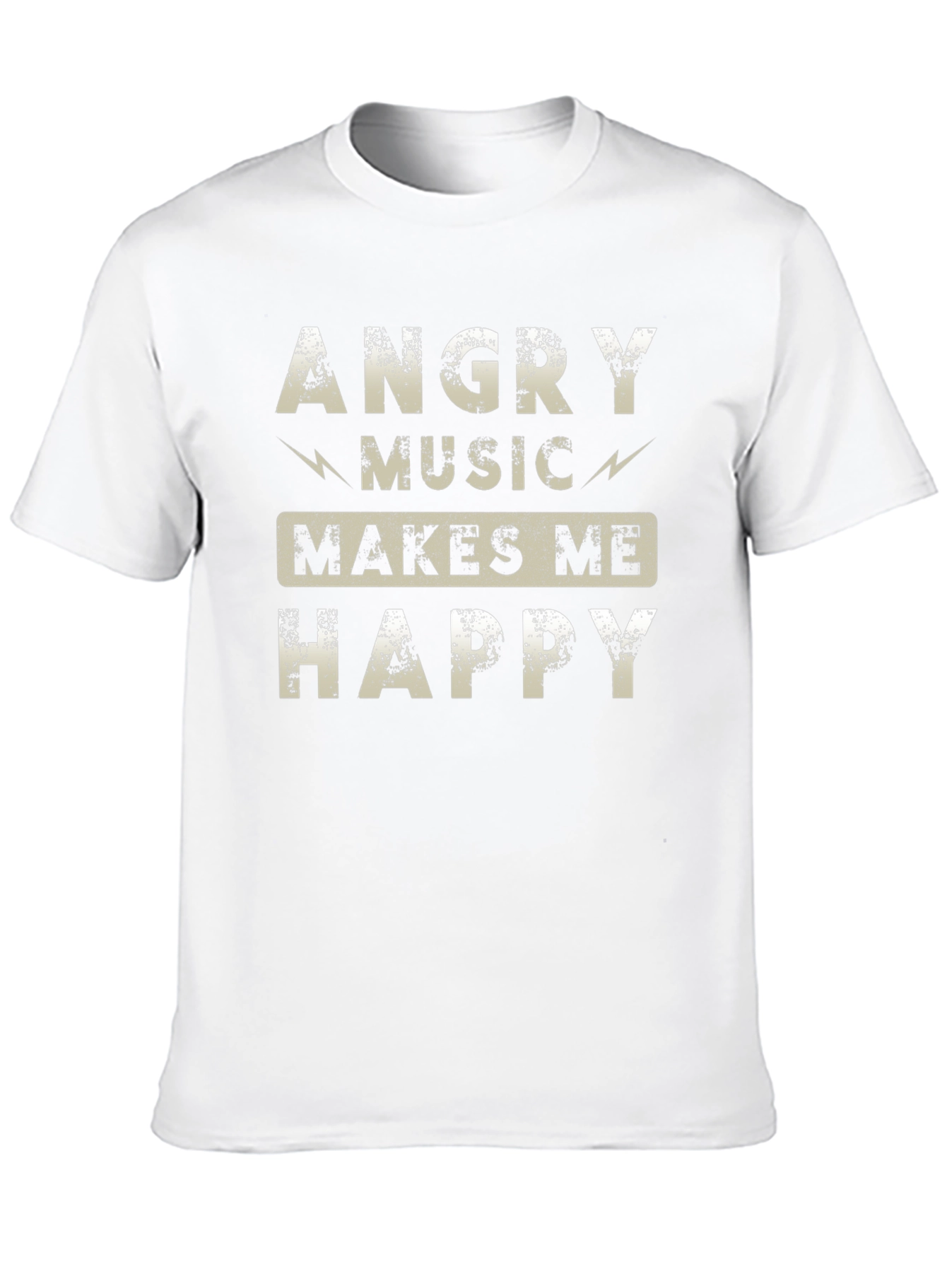 Angry Music Makes Me Happy Black Graphic Tee