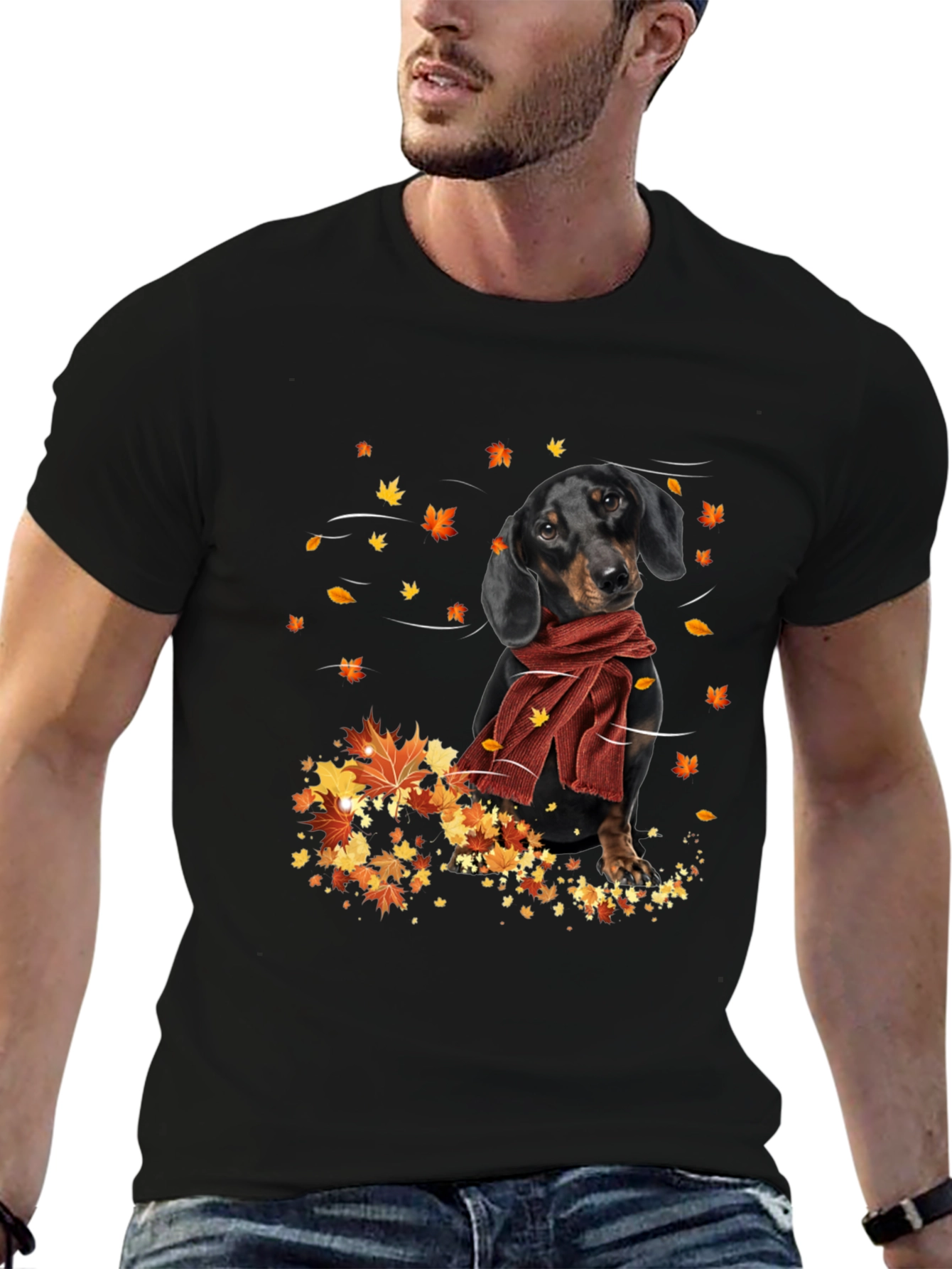 Dachshund in Autumn Leaves T-Shirt