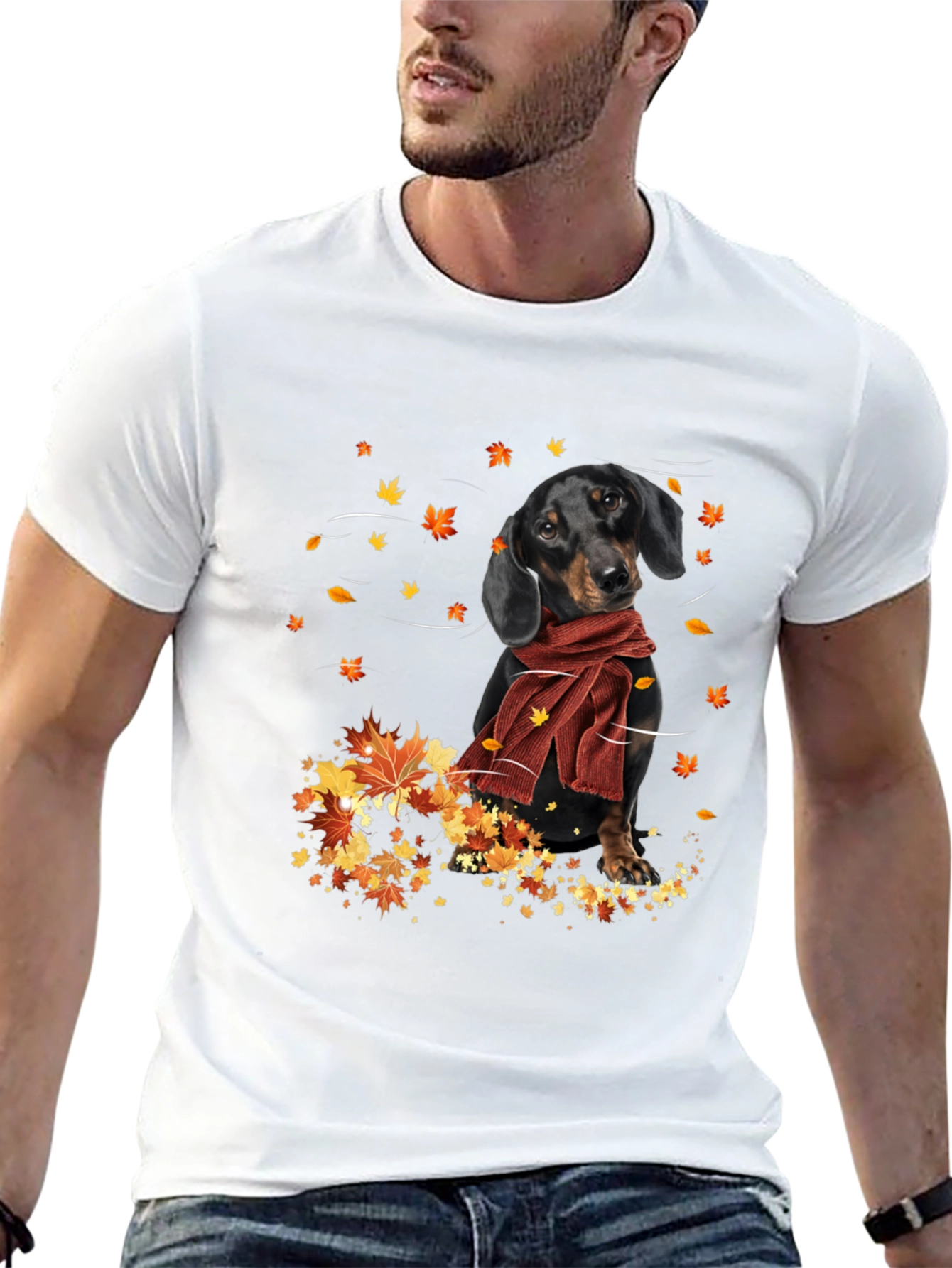 Dachshund in Autumn Leaves T-Shirt