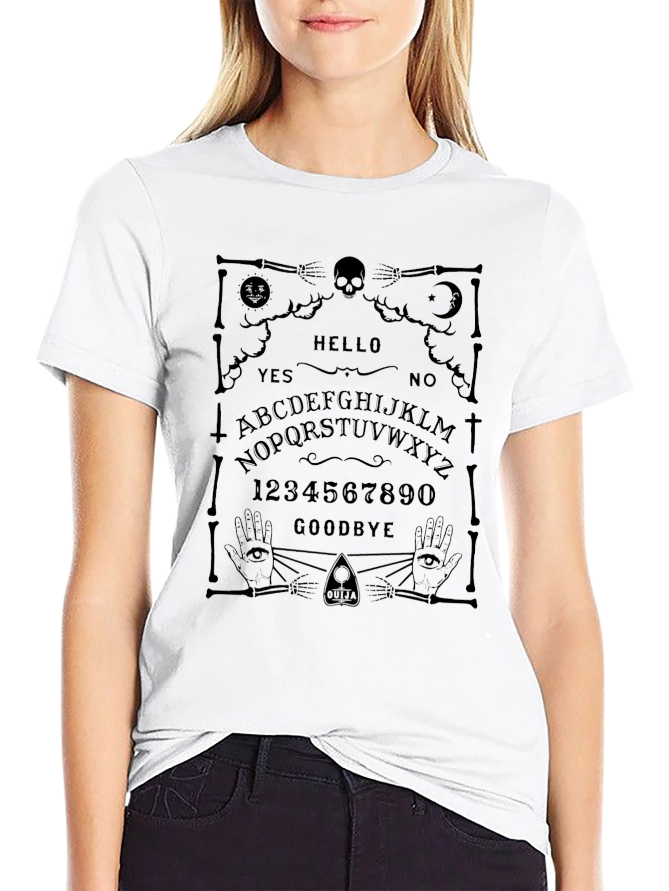 Ouija Board Graphic Tee - Black Novelty T-Shirt
