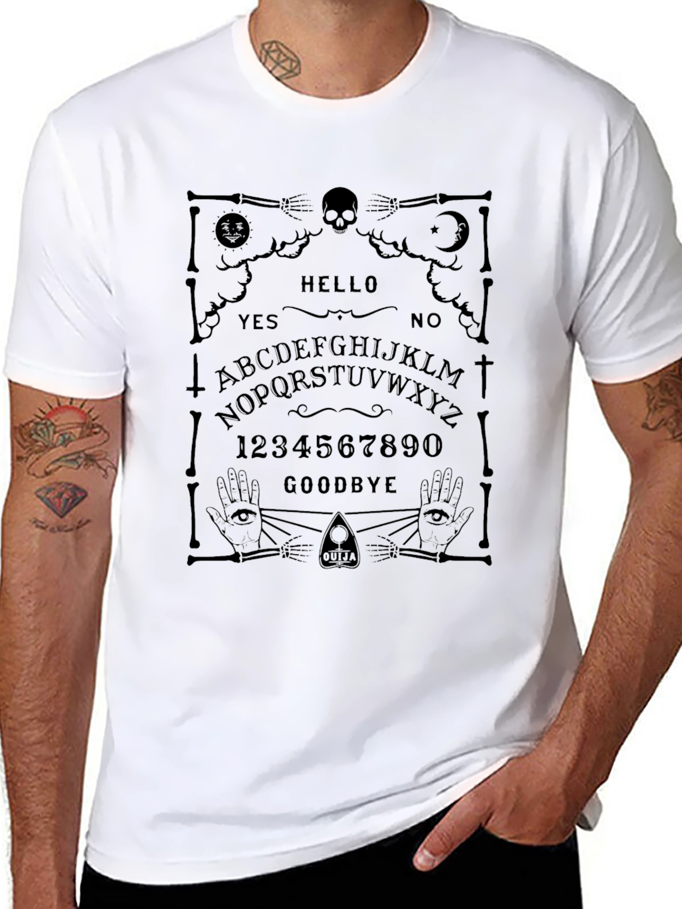 Ouija Board Graphic Tee - Black Novelty T-Shirt