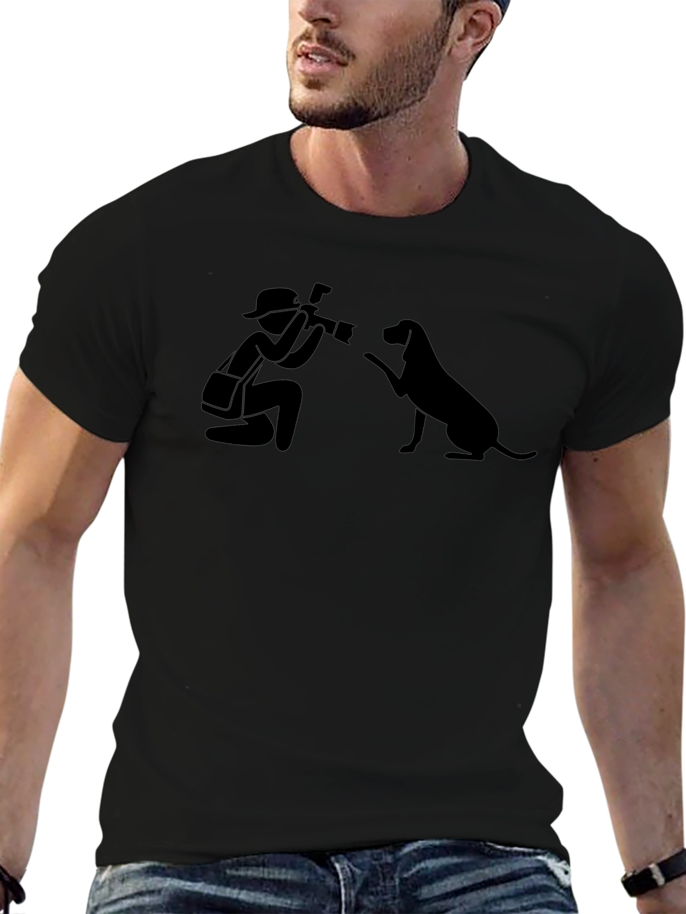 Photographer & Dog Graphic T-Shirt - Unisex