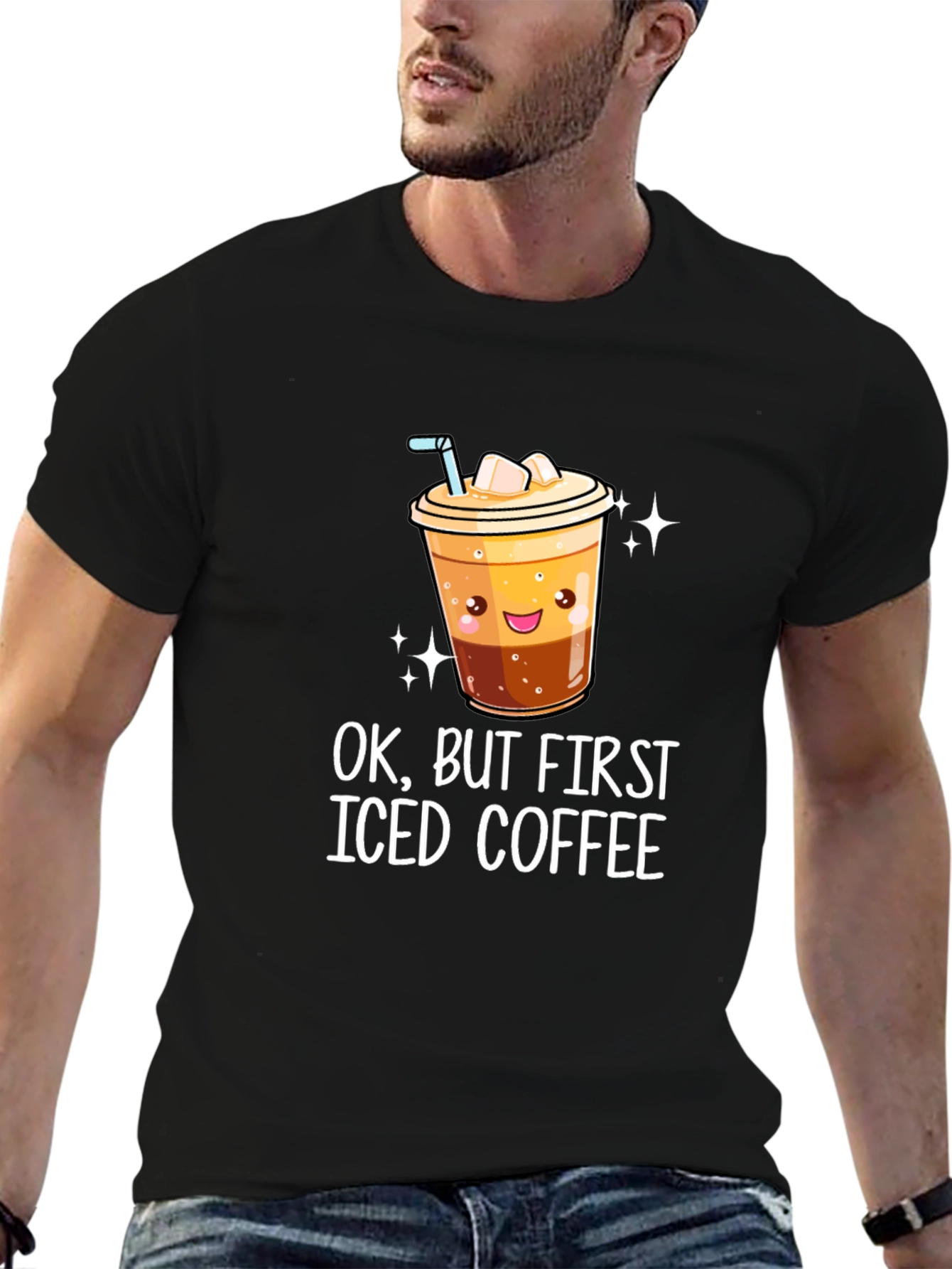 Iced Coffee Graphic Tee - Black T-Shirt