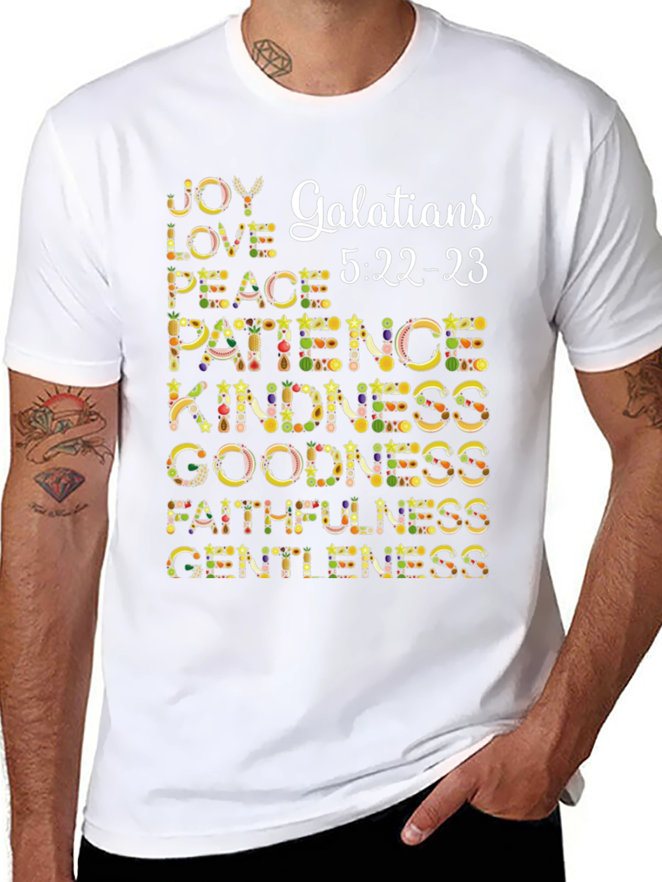 Fruit of the Spirit T-Shirt Galatians 5:22-23 Christian Tee