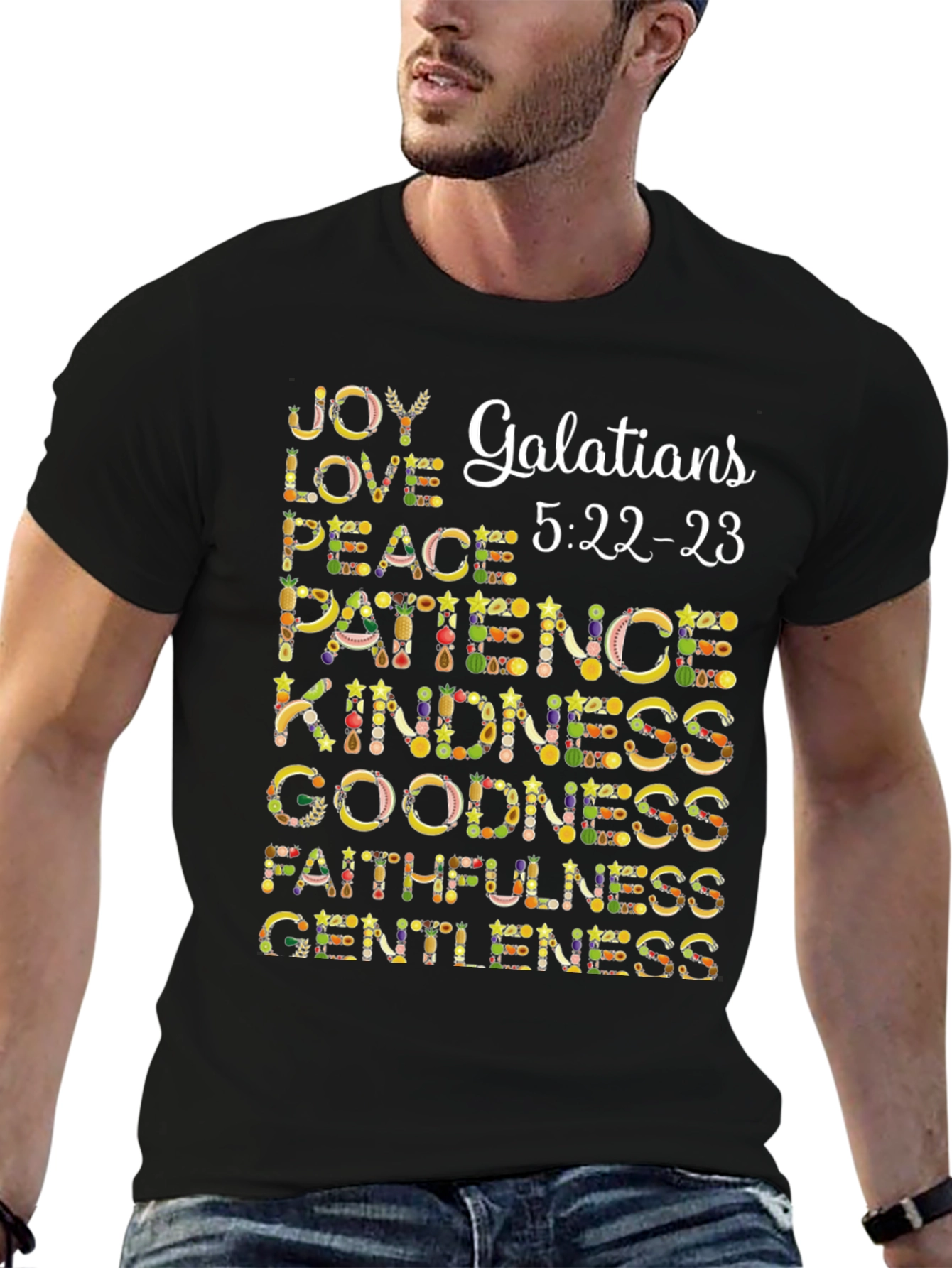 Fruit of the Spirit T-Shirt Galatians 5:22-23 Christian Tee