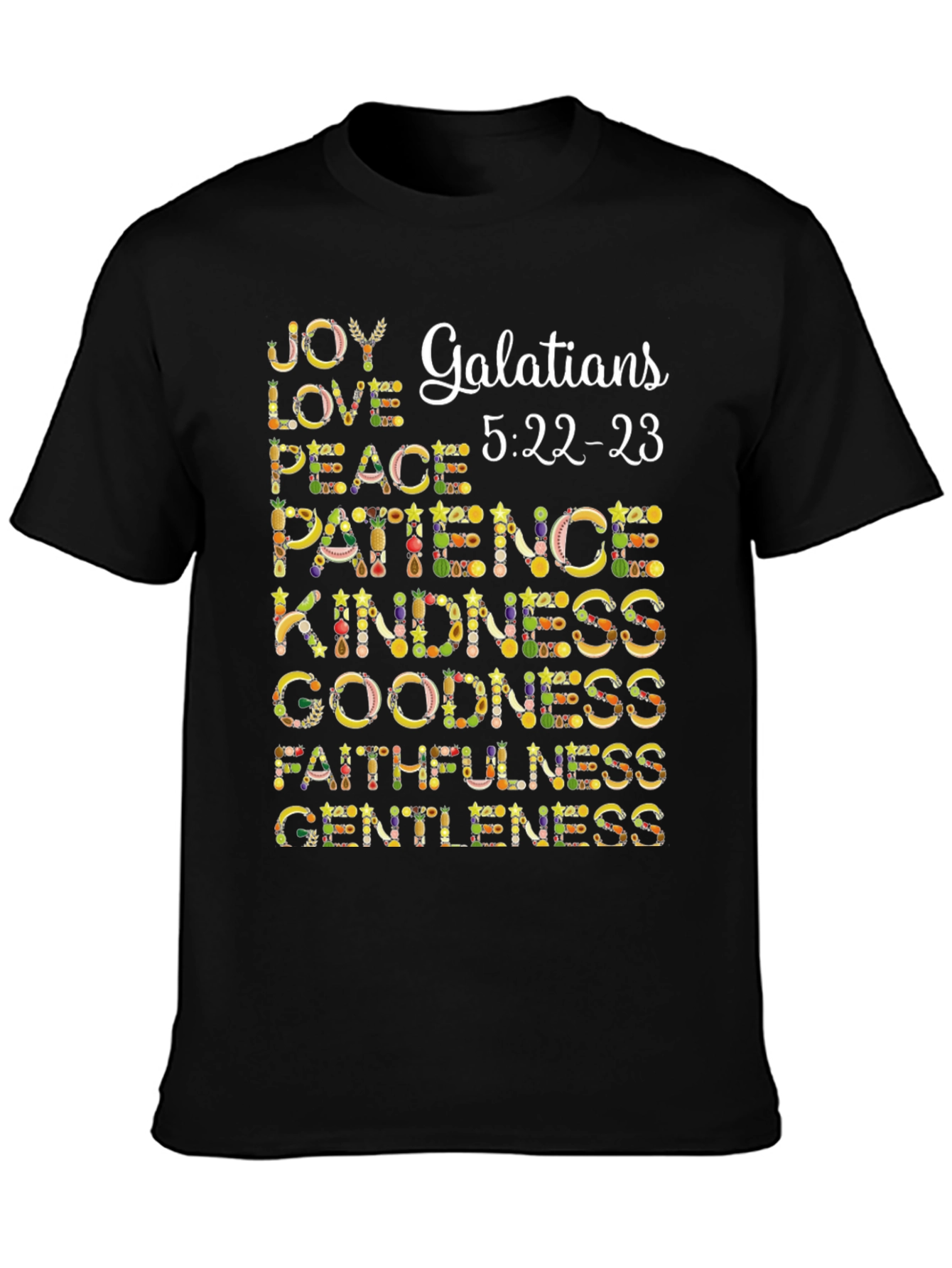Fruit of the Spirit T-Shirt Galatians 5:22-23 Christian Tee