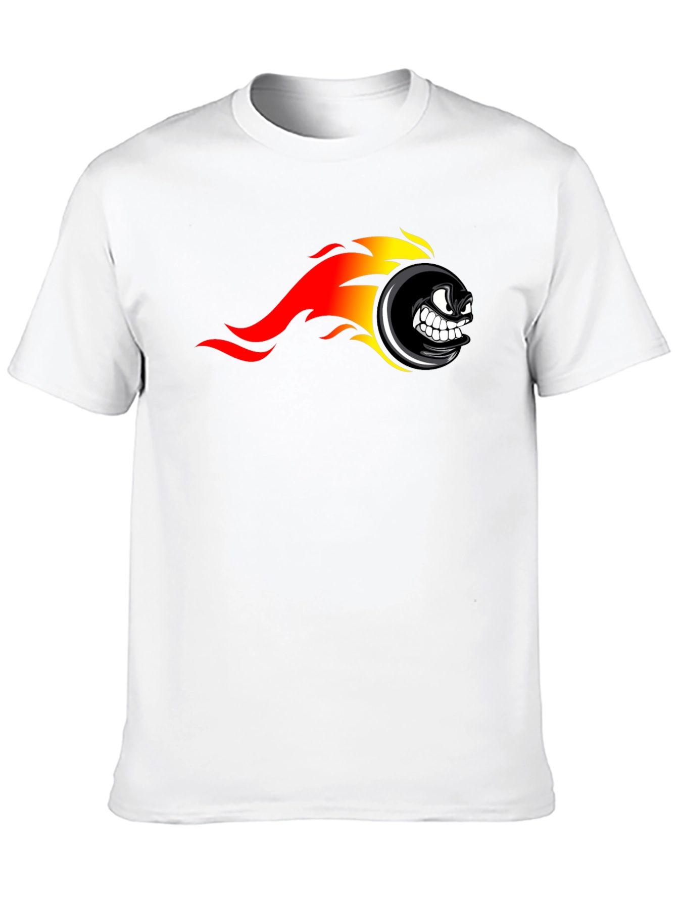 Fiery Wheel Graphic Black T-Shirt