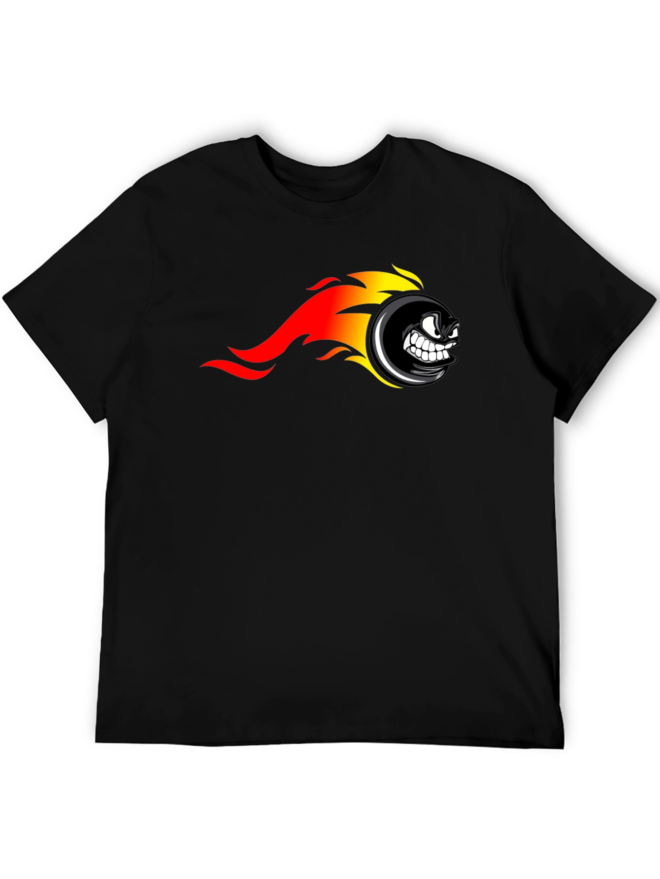Fiery Wheel Graphic Black T-Shirt