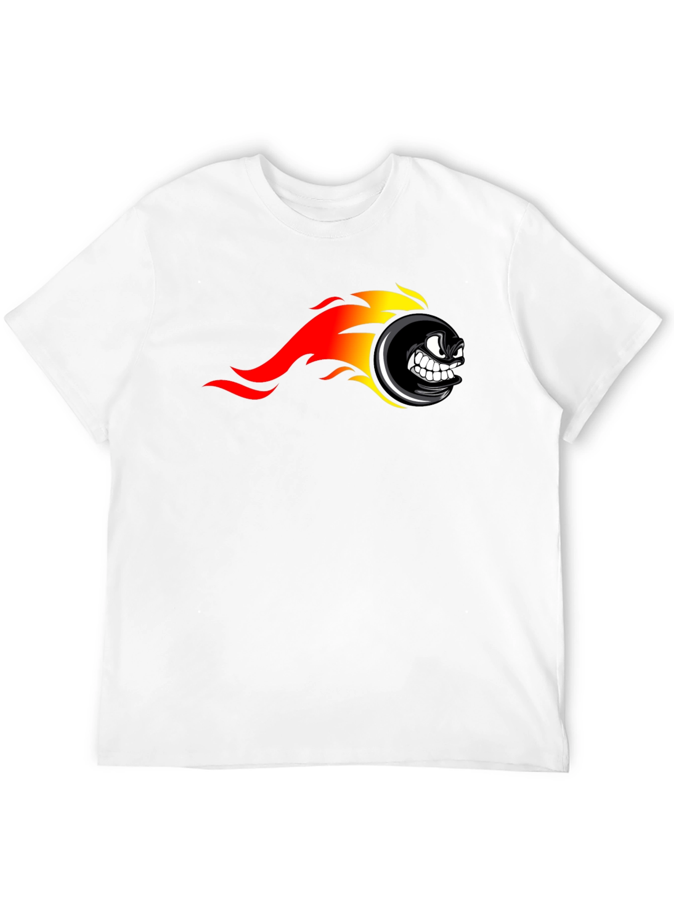 Fiery Wheel Graphic Black T-Shirt