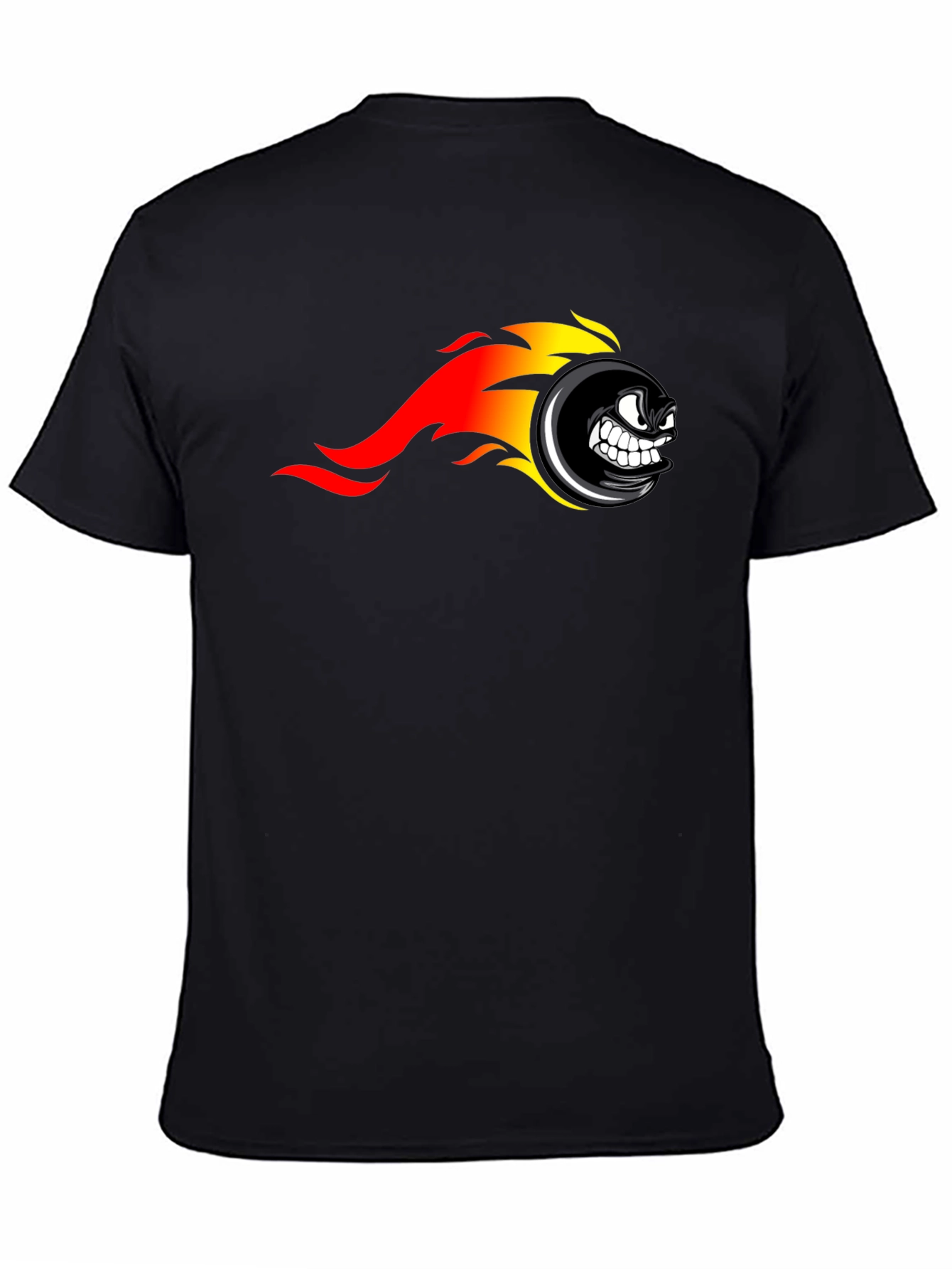 Fiery Wheel Graphic Black T-Shirt