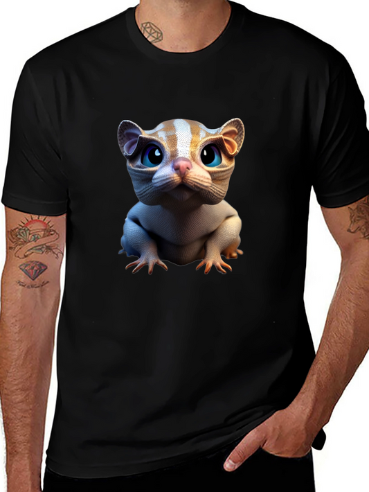 Cat Creature Graphic Tee - Black Short Sleeve